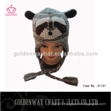 russian wholesale knitted women Winter Animal Hats